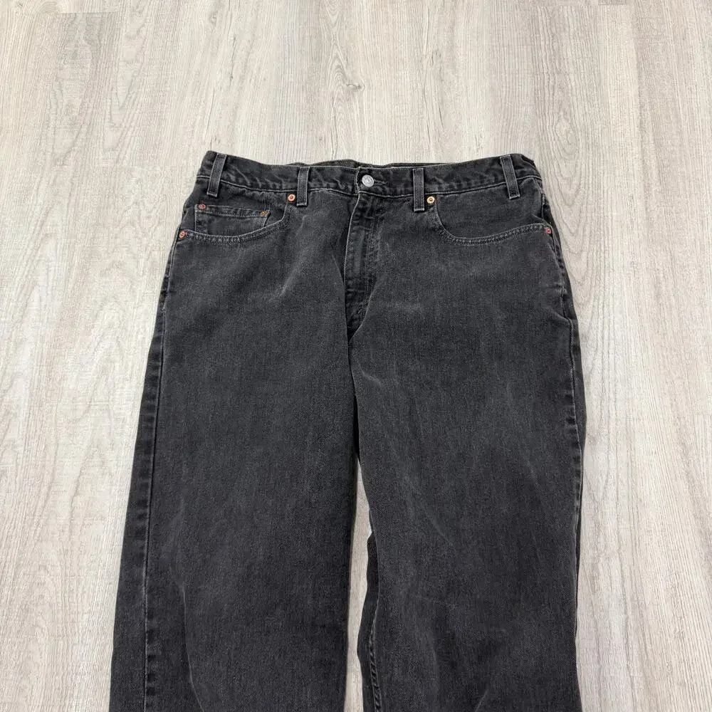 Vintage Levis 550 Jeans Men's 38x36 Black Relaxed Fit Denim 2000 Western Rodeo